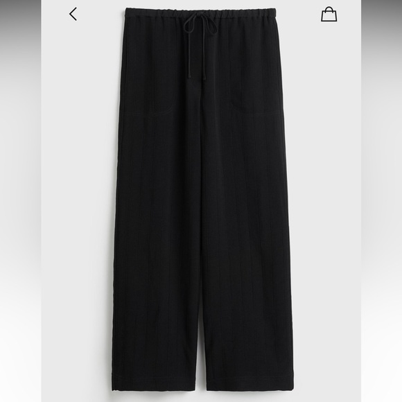 {Toteme} Woven Stripe Drawstring Trousers - Picture 5 of 9